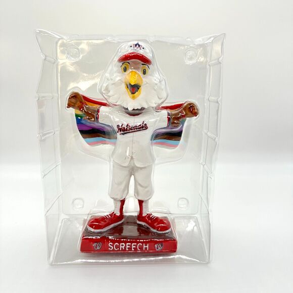 Washington Nationals Screech Mascot Pride Night Out LGBTQ Bobblehead 2023 New - Picture 10 of 12